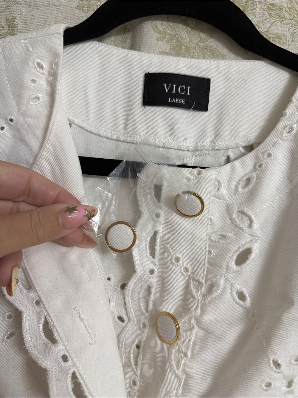 Vici Sugarcloud Skies Eyelet Mini Dress - Picture 3 of 5